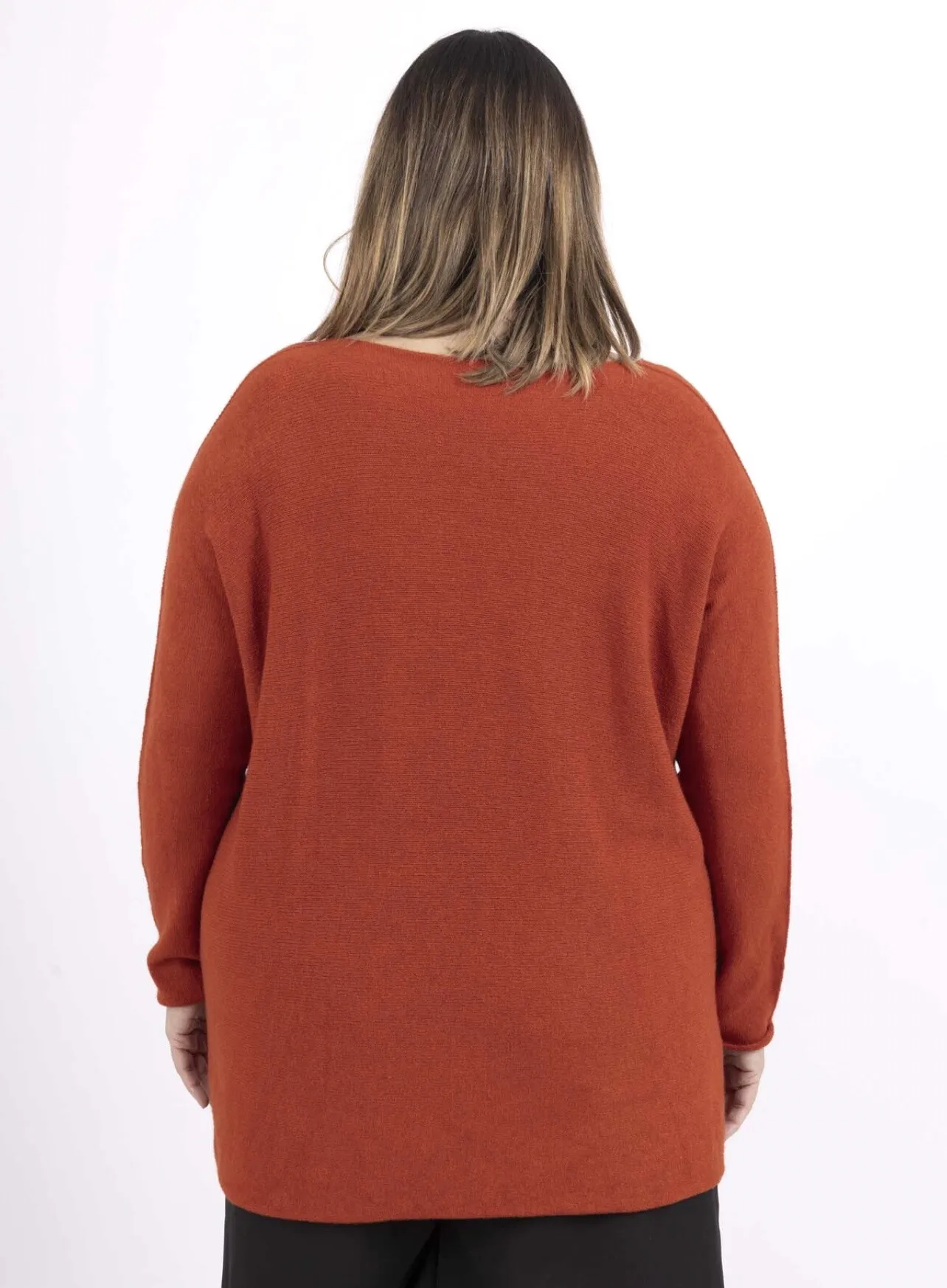 Pullover mit V-Ausschnitt und Blumenmuster, besonders große Größe
