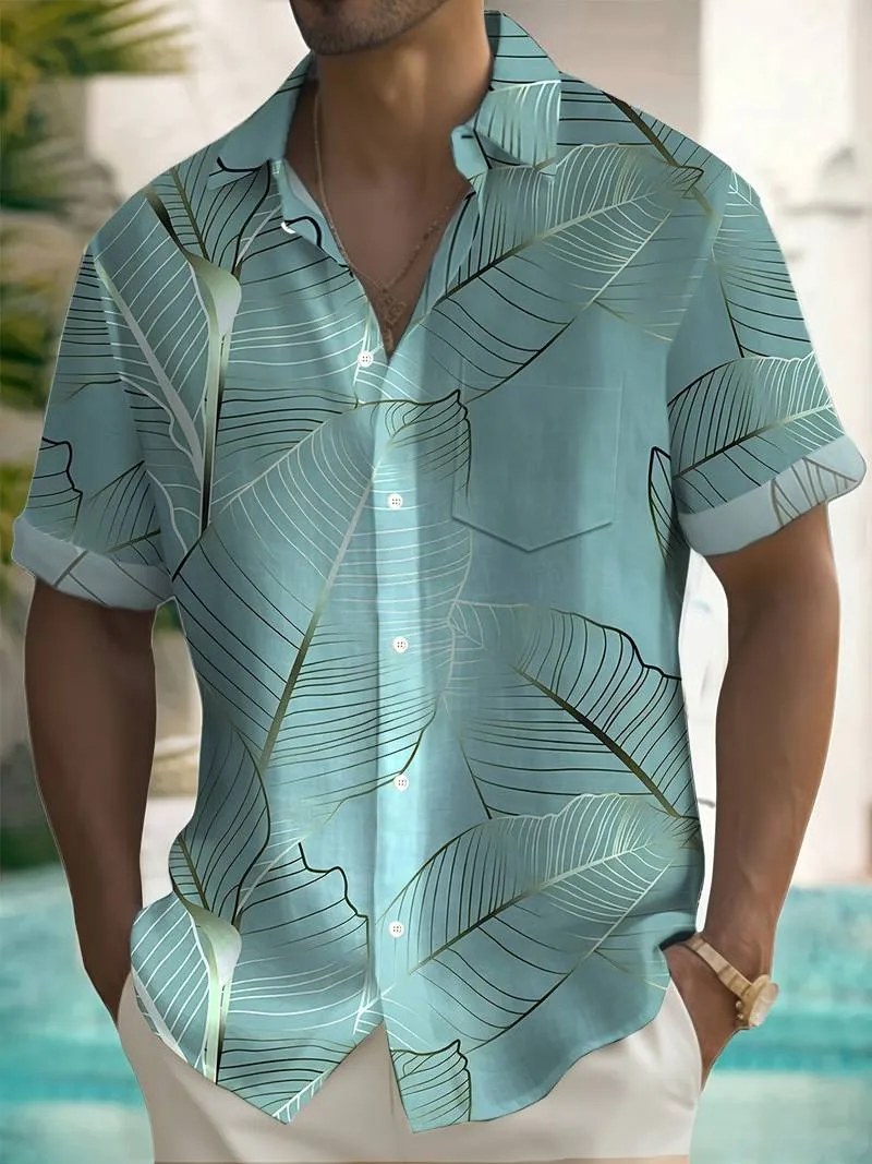 Valentino | Hawaii-Hemd mit tropischem Blattdruck in Übergröße
